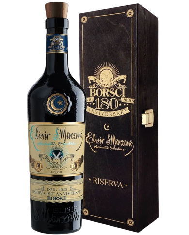 ELISIR SAN MARZANO RISERVA 180 th BORSCI| ML. 700| Cassa legno