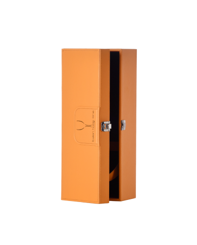 COFANETTO LUXURY IN PELLE GIALLA A SCRIGNO PER 1 BOTTIGLIA MAGNUM DA ML. 1500 