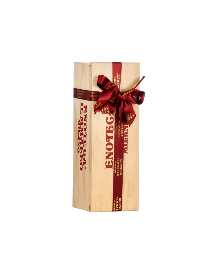 CASSETTA LEGNO APERTURA SCORREVOLE PER 1 BOTTIGLIA DA ML. 750