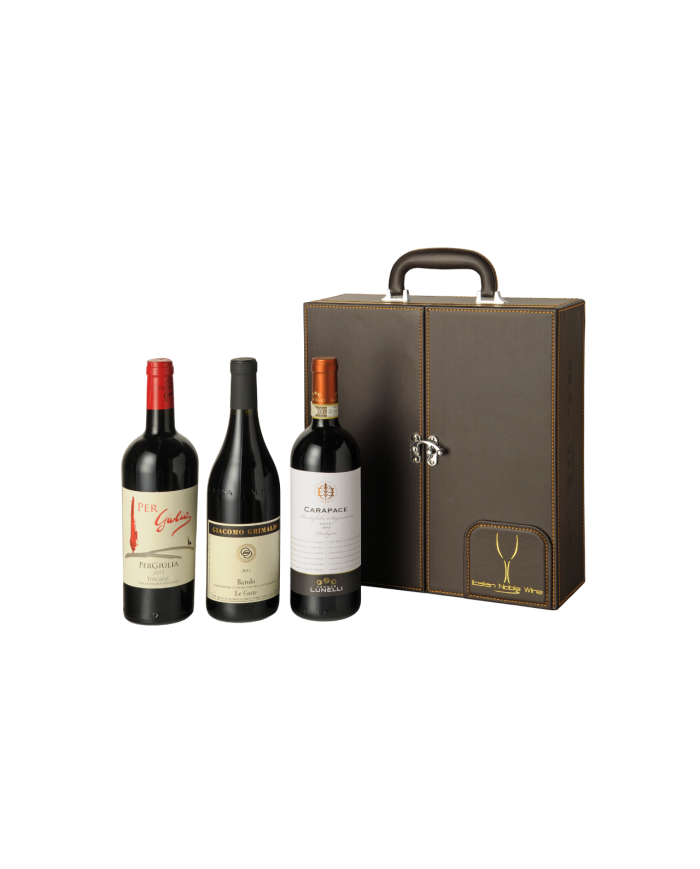 CONFEZIONE VINI D'ITALIA -GARDENA- COFANETTO DA 3 BOTTIGLIE 