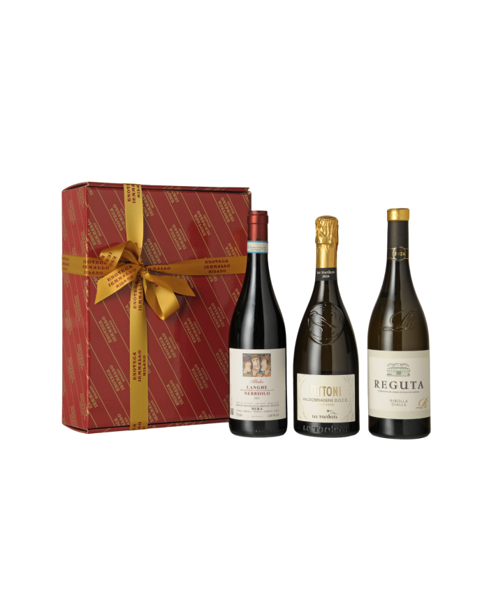 CONFEZIONE VINI D`ITALIA -PORDOI- BAULETTO DA 3 BOTTIGLIE