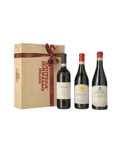 CONFEZIONE VINI D`ITALIA -CAMPOLONGO- CASSA LEGNO DA 3 BOTTIGLIE